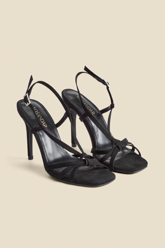 Ready for any occasionTrending square toeSet on a sexy stiletto heel Soft fabric makes them super comfy Adjustable strap for the perfect fitStyle with everything from little black dresses to jeans and a nice top