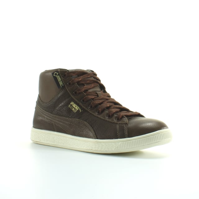 Puma Classic Mid GTX Brown Leather Mens Lace Up Trainers 357044 01