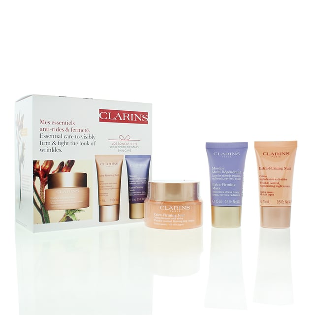 The Clarins Extra-Firming Gift Set presents skincare products designed to promote firmer, more youthful-looking skin. This set covers both daytime and night-time skincare needs. The Day Cream offers protection, hydration, and firming benefits for the active day, while the Night Cream focuses on repair and rejuvenation during restful sleep. The Face Mask improves the overall texture, tone, and elasticity of your skin.
