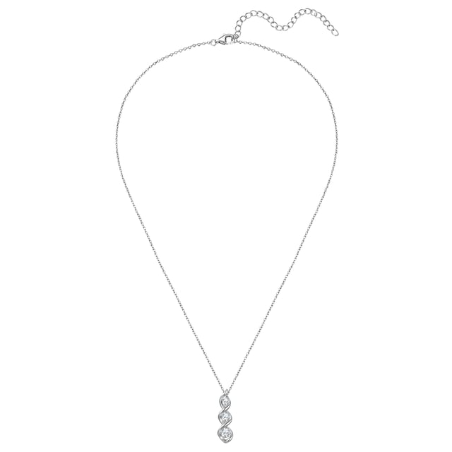 Do you like symbolic jewelry in glamorous designs? Then you will enjoy wearing this necklace from the Rafaela Donata label: The spiral stands for energy and movement - symbolized here by a fascinating pendant made of 925 sterling silver, decorated with three glittering zirconia crystals. A rhodium finish ensures reliable tarnish protection and a radiant silver shine. The necklace goes with many looks and can be worn in the office as well as in your free time. Practical: A lobster clasp makes it easy to put on and take off and the length of the chain can be adjusted thanks to the extension piece.