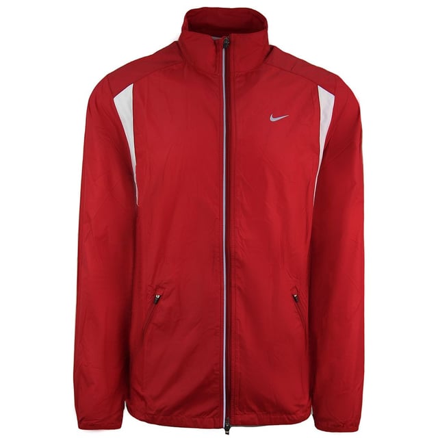 Nike Logo Long Sleeve Zip Up Red Mens Lightweight Jacket 320829 648