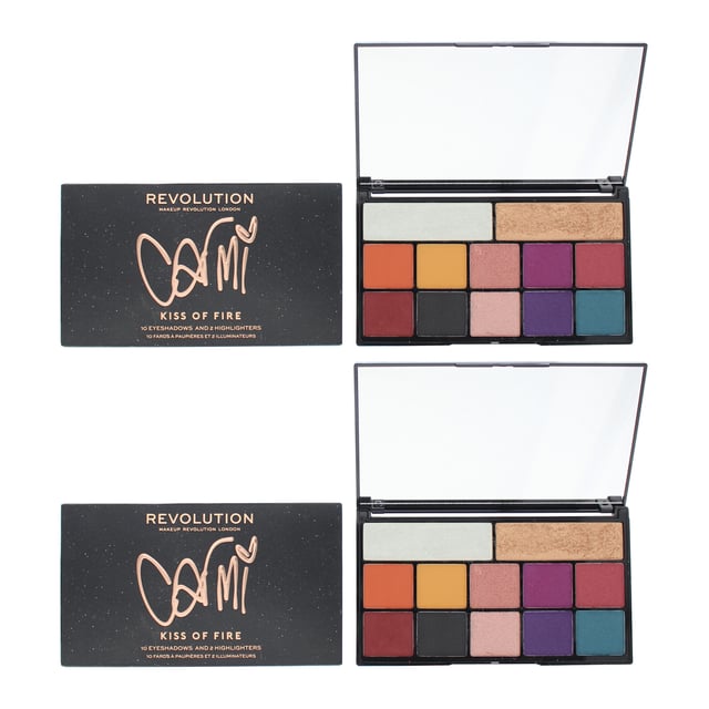Revolution eye Shadow Palettes are vibrant, colourful and highly pigmented. Fantastic for your everyday makeup routine to transform looks. You will be spoilt for choice with this Cruelty Free and Vegan palette. Contains ten eye shadows and two highlighters.

How to Use Simply use the Makeup Revolution Create Fluffy Eye Brush R2 to apply the product onto your eyelids. Revolution also recommends as a top tip to use a pigment base to prevent fall out to amplify the pigment.