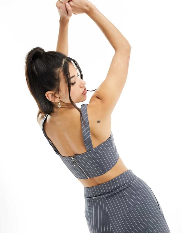 Tops by Missyempire Part of a co-ord set Bottoms sold separately Stripe design Scoop neck Zip-back fastening Cropped length Regular fitSold By: Asos