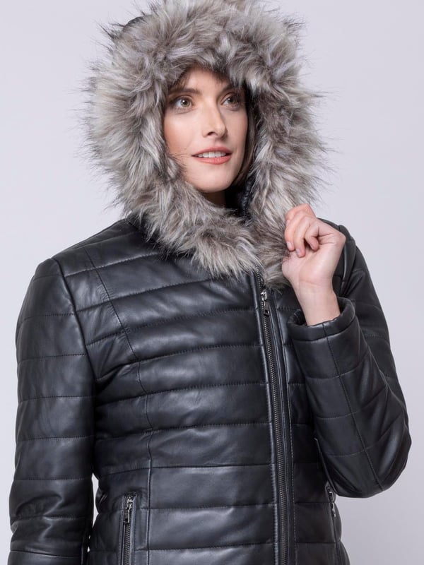 Ennerdale Quilted Leather Jacket in Black