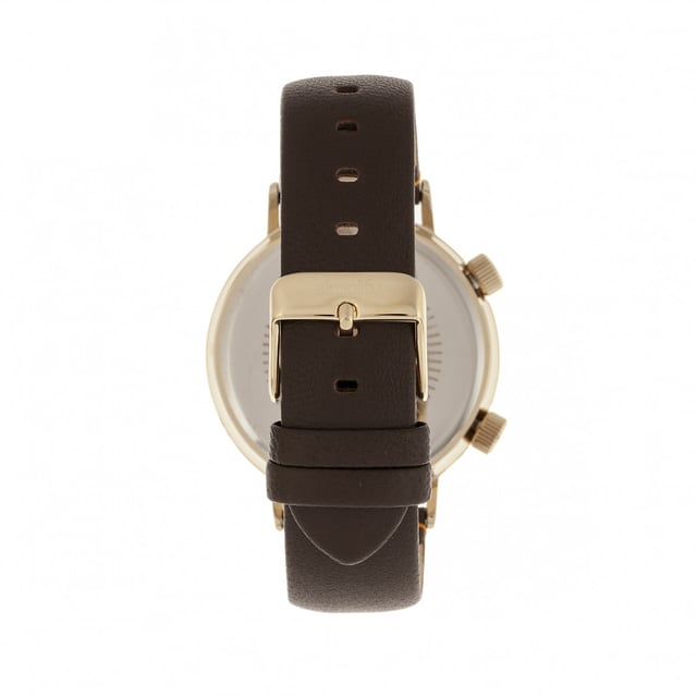 Polished Metal Case; Quality Japanese Quartz Movement; Non-Glare Scratch-Resistant Mineral Crystal; Rotating World Time Zones on Dial; Logo-Engraved Stainless Steel Caseback; Hinged Genuine Leather Strap; Logo-Engraved Stainless Steel Clasp; 43mm Diameter; 3 ATM Water Resistance;