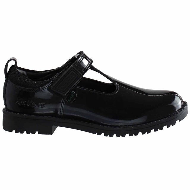 Kickers Lachly T-Bar Strap Up Zwart Lakleer Kinderschoenen 1_15816