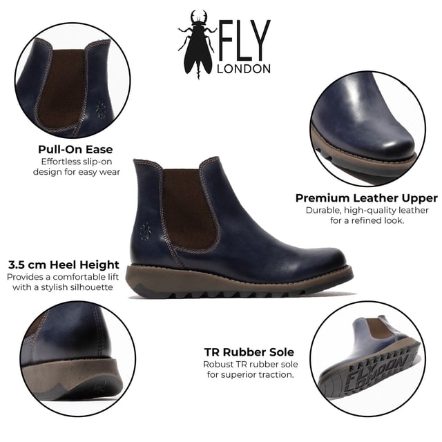 De Fly London Women's Salv195 Chelsea Leather Boots uit de Sminx Line bieden een stijlvol en praktisch ontwerp voor dagelijks gebruik. Deze laarzen hebben een instapmodel en zijn gemaakt van eersteklas leren bovenwerk, een voering van microvezel en een comfortabele binnenzool van microvezel. De duurzame TR-rubberen zool zorgt voor langdurige ondersteuning, terwijl de 3,5 cm hoge wighak precies de juiste hoeveelheid hoogte toevoegt voor een subtiele lift. Deze Chelsea-laarzen zijn perfect om te combineren met casual of semi-formele outfits en combineren comfort en tijdloze stijl. Bovenwerk: leer, voering: microvezel, binnenzool: microvezel, zool: TR-rubber, hakhoogte: 3,5 cm, instapmodel.