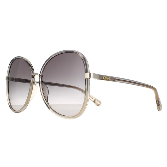 Chloe Butterfly Womens Las gafas de sol Ch0030s Franky de color gris a marrón con cristales difuminados y degradado dorado-gris son un elegante estilo mariposa elaborado en acetato ligero. El logotipo de Chloe luce en las finas patillas para garantizar la autenticidad de la marca.