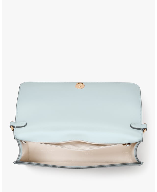 Madison Saffiano Leather Willow Flap Convertible Crossbody, Metal Pinmount With Spade Logo, Back Zip Pocket, Back Zip Pocket,  Length: 5.50 Cm,  Width: 15.50 Cm,  Height: 25.00 Cm