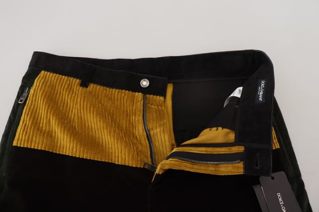 DOLCE & GABBANA Black Yellow Cotton Men Pants
  99% Cotton 1% Elastane
  Tapered trousers design
  Logo details
  Made in Italy
Material: 99% Cotton 1% Elastane