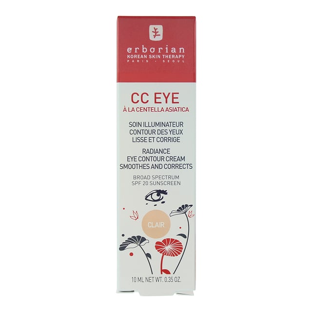 Erborian CC Eye Eye Contour Cream is infused with Centella Asiatica, which soothes and repairs delicate skin while providing deep hydration. This multitasking formula conceals dark circles, reduces the appearance of fine lines, and illuminates the under-eye area for a refreshed, radiant look. Lightweight and gentle, it’s the perfect solution for brighter, smoother eyes.