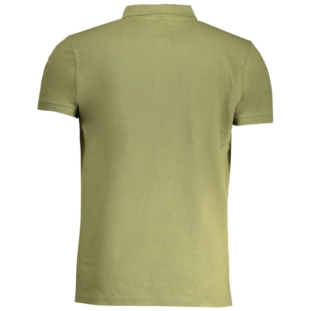 Blijf comfortabel en modieus in dit Cavalli class poloshirt., Kraag, Korte Mouwen, 100% Katoen, Normale Pasvorm, Past Echt Op Maat, Groene Polo