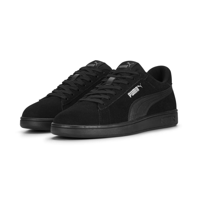 PRODUCT STORY: The tennis-inspired Smash is back and better than ever, featuring its classic silhouette, with long, clean lines, and an updated padded collar and sockliner. FEATURES & BENEFITS: LWG: The leather sourced in this product comes from environmentally responsible leather manufacturing and is audited and certified via the Leather Working Group protocol; SOFTFOAM+: Step-in comfort sockliner designed to provide soft cushioning thanks to its extra thick heel.DETAILS: Suede upper; Updated eyestay design; Stitched-through and padded collar; Lace closure for a snug fit; PUMA No. 1 Logo on tongue; PUMA No. 2 Logo on quarter; PUMA Formstrip on medial and lateral sides; PUMA Cat Logo on heel; Lining: Textile; Outsole: Rubber; Upper: Leather; Sockliner: Textile.