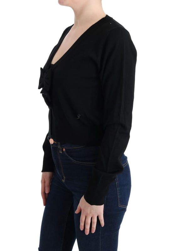 Brand: MARGHI LO
  Color: Black
  Model: Cardigan
  Material: 100% Wool
  Gender: Women
Size on Tag: IT44|L