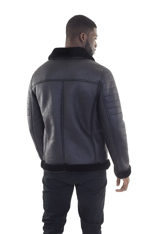 Contrast bonded aviator jacket black on sale