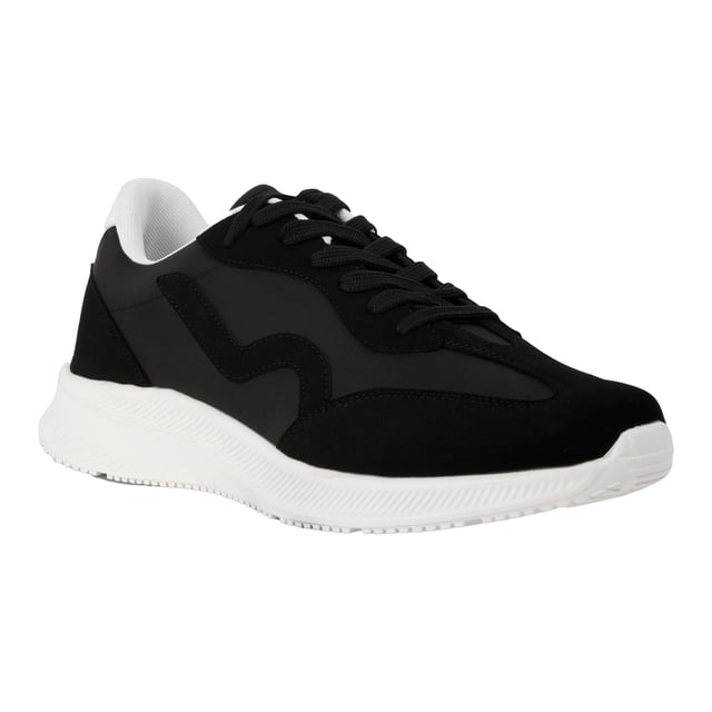 Regatta Heren Marine Retro Sportschoenen (Zwart) Bovenstuk: Nylon, Synthetisch. Binnenzool: TECFOAM. Buitenzool: EVA-schuim. Ademend, Schuimkraag, Vochtafvoerend, Gewatteerde kraag, Gewatteerde tong, Ventilerend. Vlakke. Snijden: Laag gesneden. Ontwerp: Contrasterende kleur, tekst. Teenstijl: Rond. Zoolkenmerken: Gevoerd, Schokdempend. Sluiting: Vetersluiting.