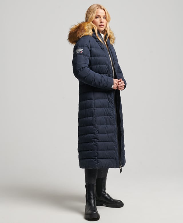 Long puffer coat superdry outlet
