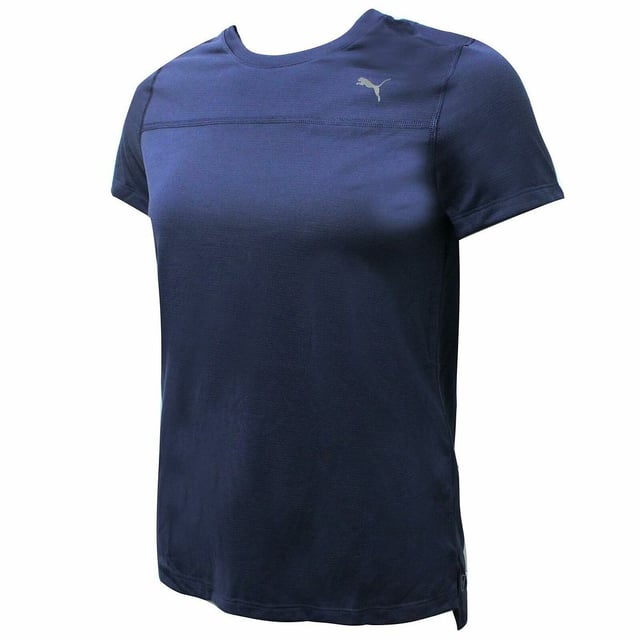 Puma Kurzarm-T-Shirt mit Rundhalsausschnitt, Marineblau, Damen, 516673 02