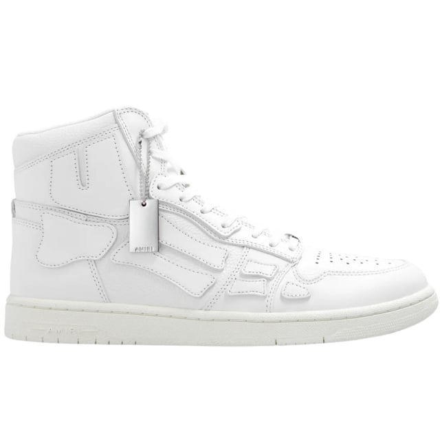 Amiri High Top Trainers, Leather Upper, Amiri Sneakers, Lace Fasten, Rubber Sole, 100% Leather, White Shoes