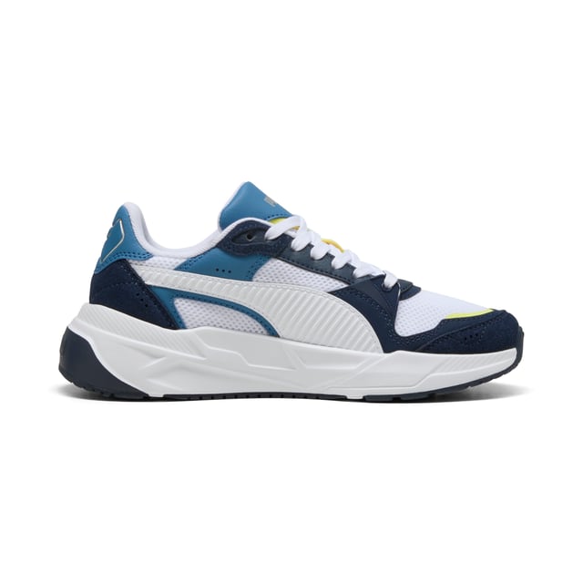 PRODUCT STORY: Future-forward vibes meet superior comfort for your active lifestyle. Featuring a mesh upper with synthetic and suede overlays, comfortable CMEVA midsole, and a rubber outsole. The SOFTFOAM+ sockliner ensures every step feels amazing. With a printed logo on the tongue and heel, lace closure, and a futro aesthetic, PUMA's got your style covered. FEATURES & BENEFITS: SOFTFOAM+: Step-in comfort sockliner designed to provide soft cushioning thanks to its extra thick heel; CMEVA: PUMA's compression-moulded EVA material for lightweight performance. DETAILS: Regular width; Mesh upper; Lace closure; CMEVAV midsole; Rubber outsole; PUMA branding details.