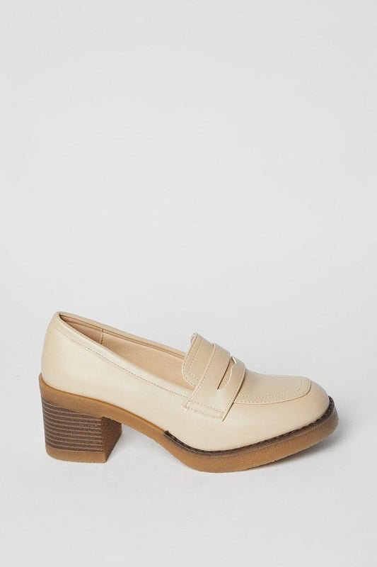 Women's high heeled penny loafers top