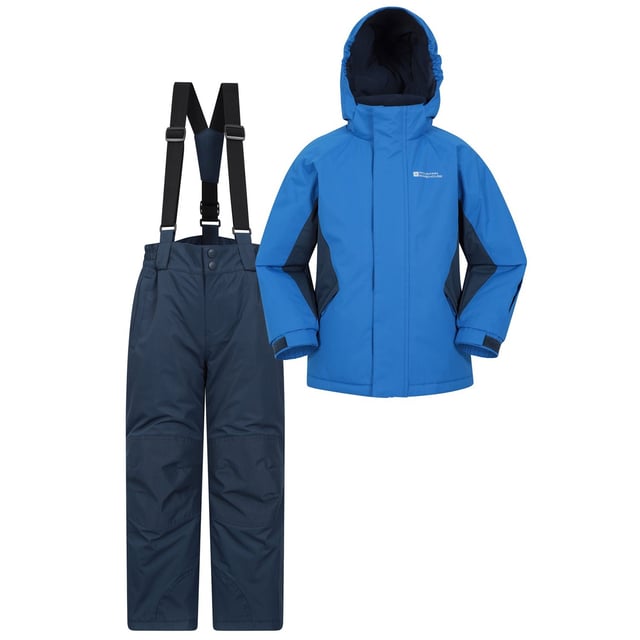 Material: Elastodiene, Polyester. Lining: Fleece. Fabric: Jersey. Design: Contrast Detail, Logo. Fabric Technology: DWR Finish, High Warmth, Snowproof, Water Resistant, Waterproof. Adjustable Braces, Detachable Braces, Side Zip Ankles, Snowskirt, Touch Fastening Closure. Neckline: Hooded. Sleeve-Type: Long-Sleeved. Cuff: Part Elasticated, Touch Fastening Tab. Hood Features: Elasticated, Grown On Hood. Length: Regular. Pockets: Ski Pass Pocket, 2 Side Pockets, 2 Side Entry Pockets, Zip. Fastening: Flap, Full Zip, Press Stud, Pull-On, Touch Fastening. Contents: 1 Jacket, 1 Pants. Waistline: Part Elasticated.