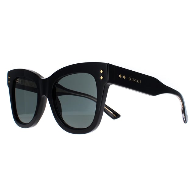 Gucci Aviator Mens Black Grey with Gold Gucci Pattern GG0900S  Sunglasses are a snazzy aviator frame that effortlessly complements any outfit. The frame is made from high-quality acetate, renowned for its durability and lightweight nature, ensuring a comfortable fit. Gucci's logo features on the temples for brand authenticity.