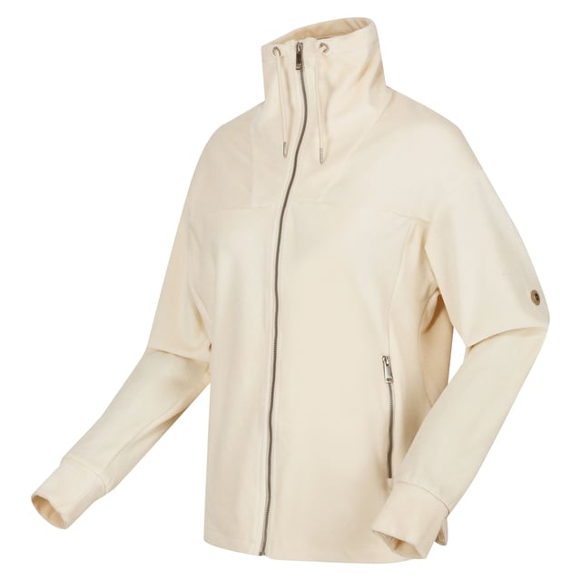 93% Polyester, 7% Elastane. Fabric: Ribbed, Velour. Design: Plain. 230gsm. Fabric Technology: Durable, Hardwearing. Badge, Drop Shoulder. Neckline: Drawcord, High-Neck. Cuff: Fitted. Sleeve-Type: Long-Sleeved. Pockets: 2 Side Pockets, Zip. Fastening: Full Zip. Hem: Shaped. 8 UK: 32 in. 10 UK: 34 in. 12 UK: 36 in. 14 UK: 38 in. 20 UK: 45 in. 18 UK: 43 in. 16 UK: 40 in.