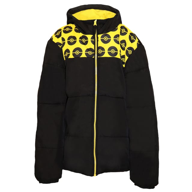 Black puffer jacket with yellow lining clearance