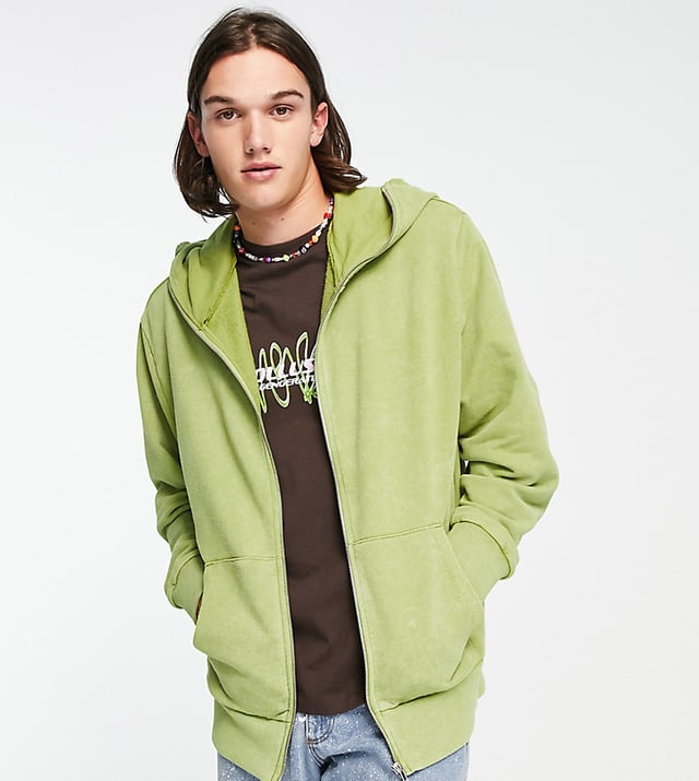COLLUSION balaclava hoodie in lime green