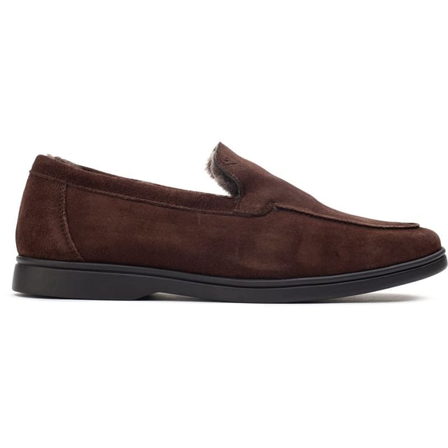 Mens brown Hackett London martin signature shoes, manufactured with suede and a rubber sole. Featuring: decorative stitching on the toe, embossed hackett umbrella logo on tongue, genuine sheepskin interior lining, non-slip rubber sole and made in portugal.