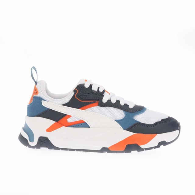Juniors Puma Trinity Trainers in navy.- Textile and synthetic upper.- Lace fastening.- Lightly padded ankle and tongue.- Heel pull.- Reinforced heel.- SoftFoam+ insole for optimal cushioning and comfort.- EVA midsole.- Textile lining.- Rubber sole.- Ref: 39083815