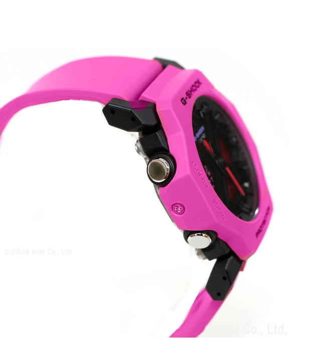 This Casio G-shock Analogue-Digital Watch for Women is the perfect timepiece to wear or to gift. It's Pink 40 mm Round case combined with the comfortable Pink Plastic watch band will ensure you enjoy this stunning timepiece without any compromise. Operated by a high quality Quartz movement and water resistant to 20 bars, your watch will keep ticking. Vintage fashion meets modern functionality, delivering retro styling with up-to-date features. This Analogue-Digital watch has a calendar function: Day-Date as well as Stop Watch , Countdown , Worldtime , Alarm and Light High quality 19 cm length and 24 mm width Pink Plastic strap with a Buckle Case diameter: 40 mm,case thickness: 11 mm, case colour: Pink and dial colour: Black