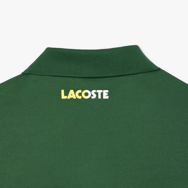 Designed for Tennis  for a regular frequency of use This product is providing you Ultra Dry technology which guarantees you to keeps you dry even during pratice. This polo is made in 100% recycled polyester Regular fit: natural ease on body The technical capsule offers the complete seasonal wardrobe on and off court with a strong colorbloking. LACOSTE wording print at back neckline