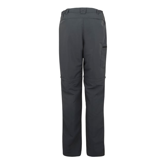 100% Recycled Polyester. Fabric: Woven. Design: Plain. 105gsm. Fastening: Button, Zip Fly. Fabric Technology: Crease Resistant, Durable Water Repellent Finish, Lightweight, Quick Dry, UV Protection, Water Repellent. Belt Loops, Zip-off Legs. Pockets: 2 Side Pockets, 1 Thigh Pocket, Zip. Waistline: Elasticated. Hem: Drawcord.