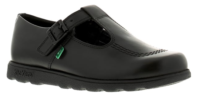 Kickers Womens Shoes Work School Fragma T Buckle Leather Black. Leather Upper. Textile Lining. Tpr Sole. Footwear Formal.