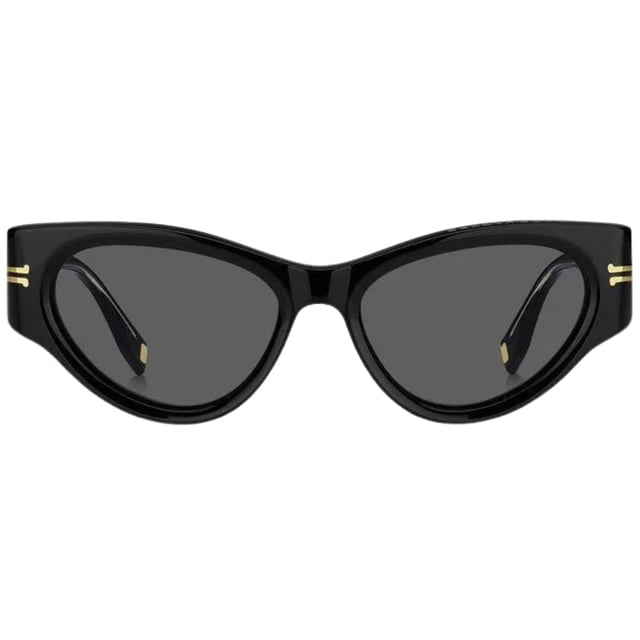 Marc Jacob MJ1045 807 IR Black Sunglasses. A touch of fun for your summer days, but nothing too out of the ordinary for a Marc Jacobs collectible. Marc Jacobs Sunglass perfect for the summer. Marc Jacobs Black MJ1045 807 IR  Sunglasses, Lens Width = 53mm, Nose Bridge Width = 17mm, Arm Length = 145mm, Made In China. Sunglasses, Sunglasses Case, Cleaning Cloth and Care Instructions all Included, 100% Protection Against UVA & UVB Sunlight and Conform to British Standard EN 1836:2005. Marc Jacobs Black Sunglasses. MARC MJ1045 807 IR
