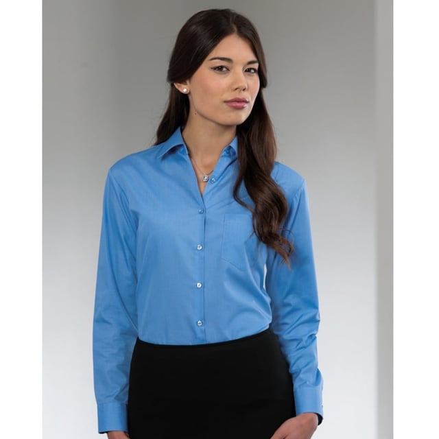 One of the great classic shirt fabrics, combining elegance with durability and wearer comfort. Smart and stylish fitted shirt design in a fine poplin fabric. Concealed placket. Stylish yoke design. Darts on bust front hem and back panel for fitted shape. Decorative top stitch on darts. Modern rounded 2 button cuffs. Rounded hem. The elegant lightweight fabric is especially suited for finer embroideries. Also available in mens sizes, code 924M. Weight: 110- 115g/m². Fabric: 65% Polyester, 35% Cotton. XS (30-32: To Fit (ins), 8: Dress Size). S (32-34: To Fit (ins), 10: Dress Size). M (34-36: To Fit (ins), 12: Dress Size). L (36-38: To Fit (ins), 14: Dress Size). XL (38-41: To Fit (ins), 16: Dress Size). 2XL (41-44: To Fit (ins), 18: Dress Size). 3XL (44-47: To Fit (ins), 20: Dress Size). 4XL (47-51: To Fit (ins), 22: Dress Size). RUSSELL COLLECTION - a variety of Mens and Womens corporatewear in a wide range of styles, colours and sizes.