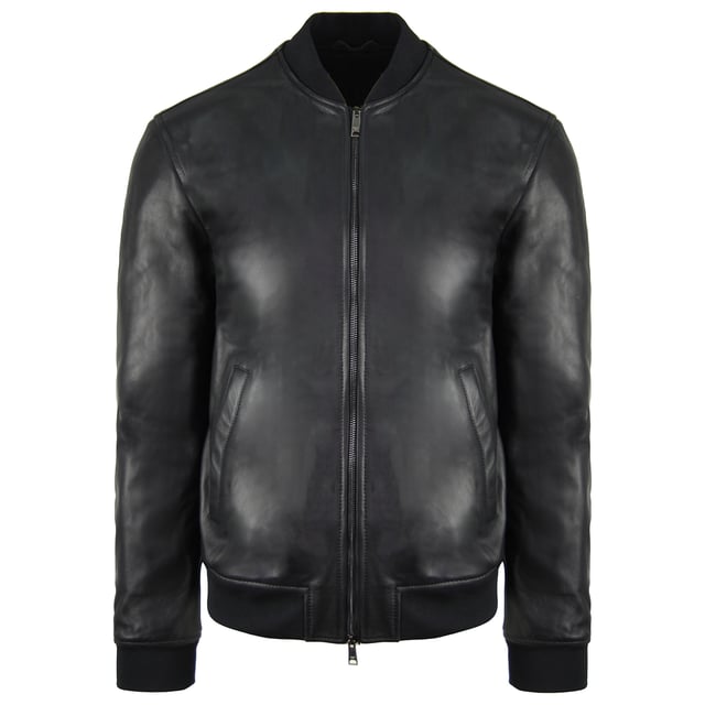 Armani leather cheap jacket mens