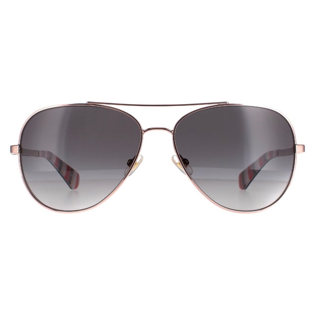 Las gafas de sol Kate Spade Avaline 2/S AU2 WJ polarizadas en degradado gris oro rojo son una elegante montura de aviador fabricada en metal ligero. Ya sea paseando por la playa o por las calles de la ciudad, estas gafas de sol son el compañero perfecto para cualquier ocasión. El logotipo de Kate Spade aparece en las patillas para garantizar la autenticidad de la marca.