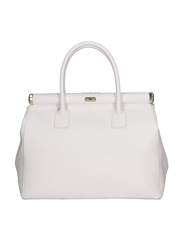 Bolso de mano de mujer de dos compartimentos con bandolera extraíble. Producto artesanal italiano en piel genuina dólar. Hecho en Italia