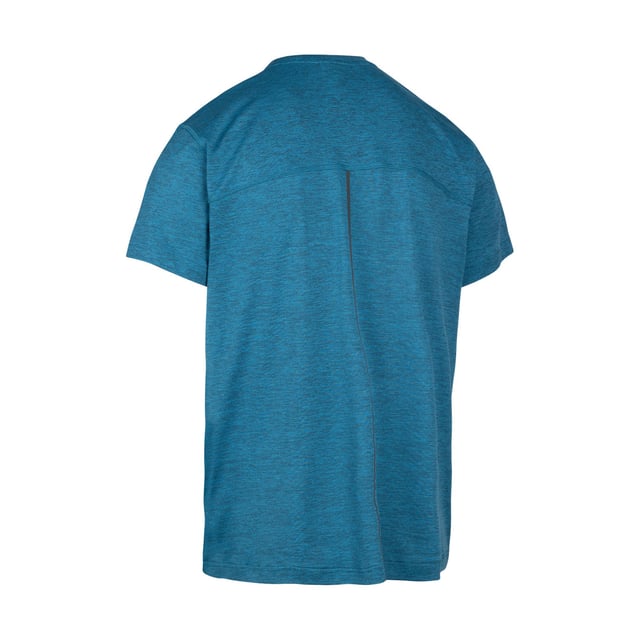 92% Polyester, 8% Elastane. Fabric: Knitted, Marl. Design: Stripe Detail. Neckline: Round Neck. Sleeve-Type: Short-Sleeved. Fabric Technology: Anti-Bacterial, DLX, Quick Dry.
