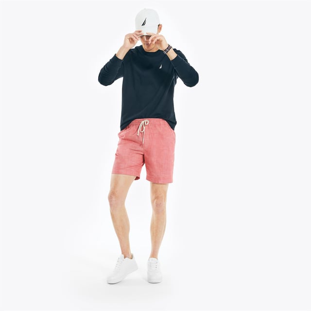Your 'go to' summer shorts featuring a comfortable elastic-drawstring waist Multiple pockets to keep your necessities close and secure. Nautica logo embroidered above back welt pocket Fit: Relaxed, Sizing: As expected