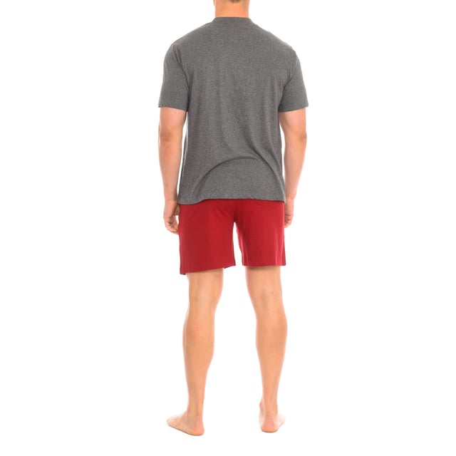 Short-sleeved pajamas and shorts.
 Round neckline with ribbed finish.
 Adjustable elastic waistband.
 One open back pocket.
 Seams seen in tone.
 Composition: 100% cotton
 Care:
Wash at maximum temperature 30º.
 Dry at low temperature.
 Do not use bleach.
 Do not iron.
 Do not dry clean.