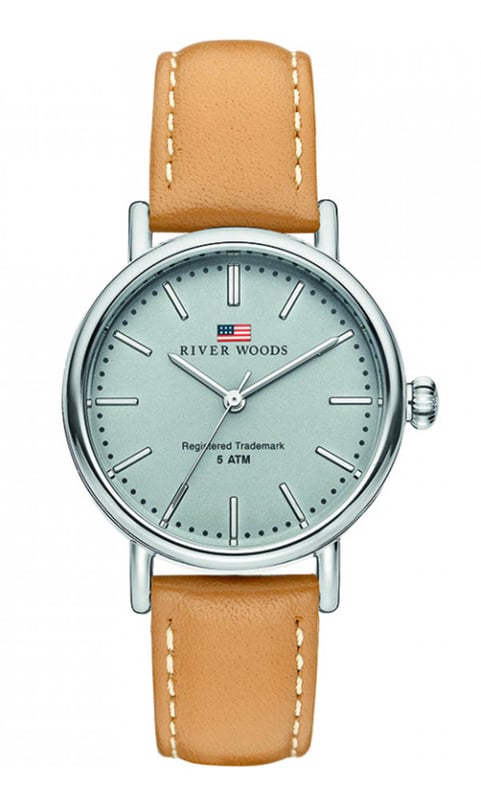 This River Woods Oswego Analogue Watch for Women is the perfect timepiece to wear or to gift. It's Silver 34 mm Round case combined with the comfortable Brown Leather watch band will ensure you enjoy this stunning timepiece without any compromise. Operated by a high quality Quartz movement and water resistant to 5 bars, your watch will keep ticking. Get all the comfort of leather with this leather band -This Analogue watch has a function: Luminous Hand High quality 19 cm length and 14 mm width Brown Leather strap with a Buckle Case diameter: 34 mm,case thickness: 9 mm, case colour: Silver and dial colour: Grey