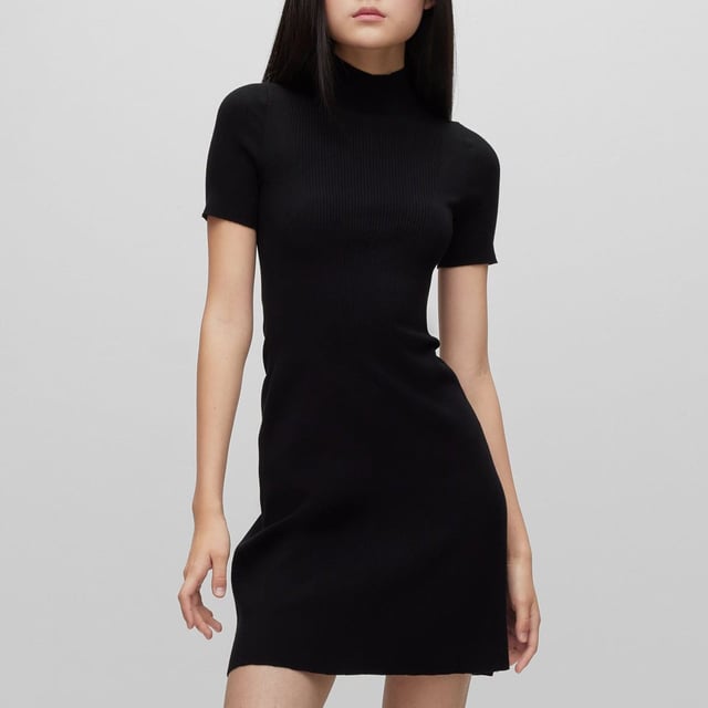 Women's HUGO Sharizy Dress.- Stand collar.- Short sleeves.- Rib knit.- 70% Viscose, 30% Polyester. Ref: 50486896-001.