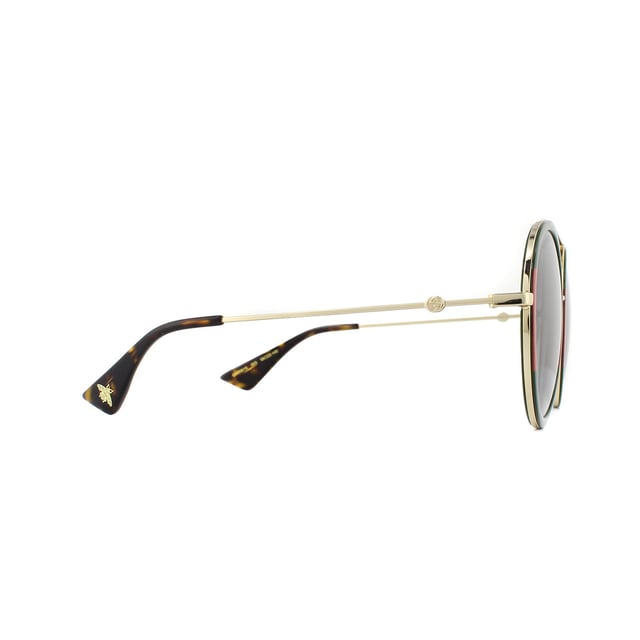 Gucci Sunglasses GG0061S 003 Gold Green and Red Green Gradient