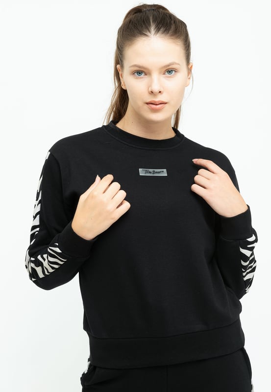 Tom Barron Damen Stilvoller Trainingsanzug-Set mit Zebrastreifen
