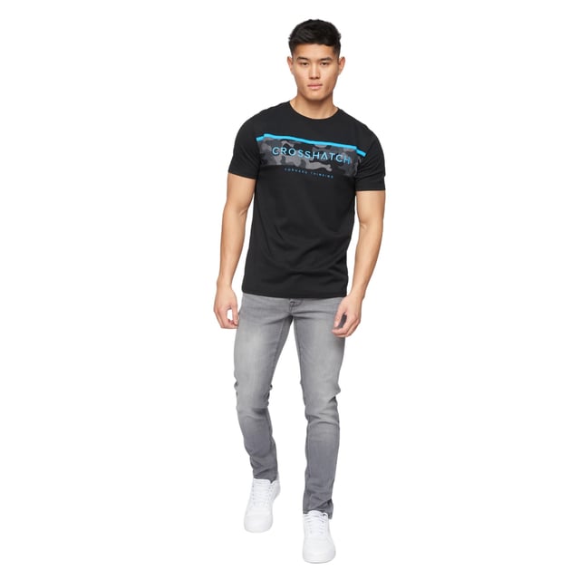 98% Cotton, 2% Elastane. Fabric: Twill. Design: Plain. Pockets: 2 Side Pockets, 2 Back Pockets, 1 Coin Pocket. Fastening: Button, Zip Fly. Fit: Slim. Branded Buttons.