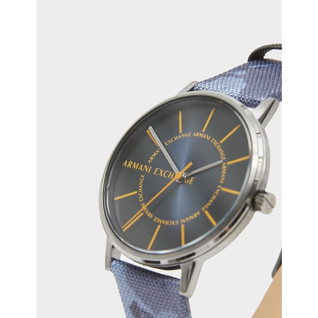 Accessories Armani Exchange Cayde Strap Camo Watch in Navy